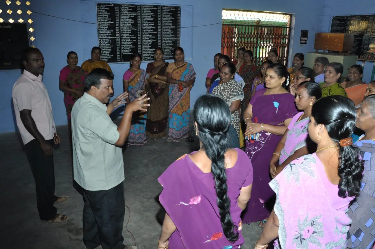 Interactive training session for women SHG members on group dynamics and functional skills